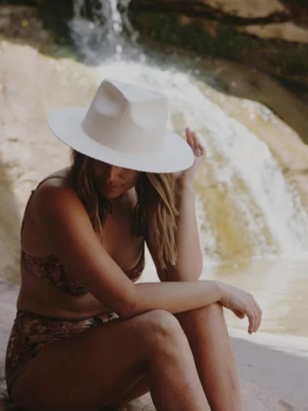 Will & Bear Calloway Bone White Straw Felt Fedora Sz Medium